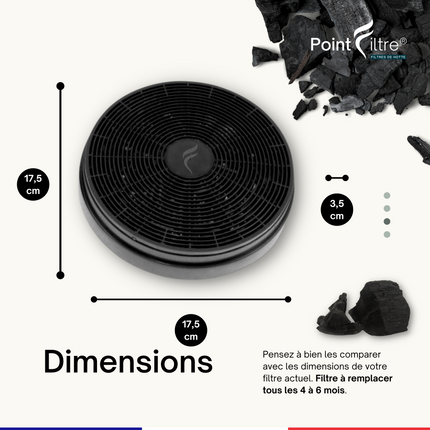 Point Filtre® - Lot de 2 Filtres à Charbon Actif pour Hotte Schneider SY-6008B-P2-S-520