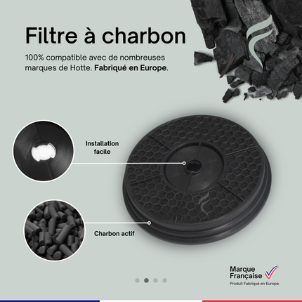 Point Filtre® - FIL47 - Filtre à Charbon Actif pour Hotte de Cuisine Beko CFB 6432 XG - Stock Code 8906530220