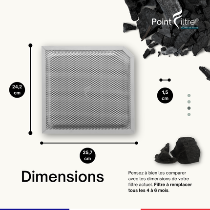 Point Filtre® - FIL77 - Actiefkoolfilter voor afzuigkap - 257x242x15mm