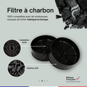 2 Filtres à Charbon Pour Hotte Aspirante - Diamètre 175 Mm, épaisseur 35 Mm - Compatible Respekta, Bomann, Candy, Etc. - 8