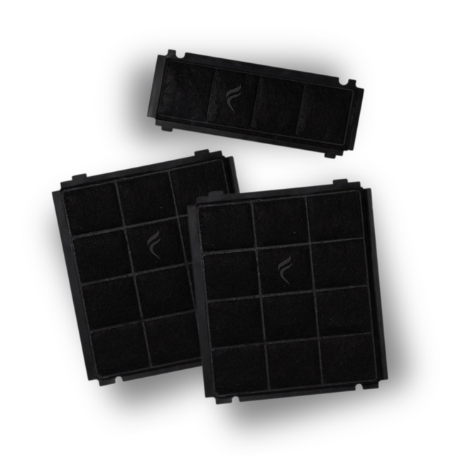 Set van 3 actieve koolstoffilters voor Airforce EKOBLACK122-kap 