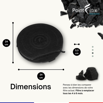 Point Filtre® - Filtre à Charbon Actif pour Hotte de Cuisine AEG 205D-W50CM