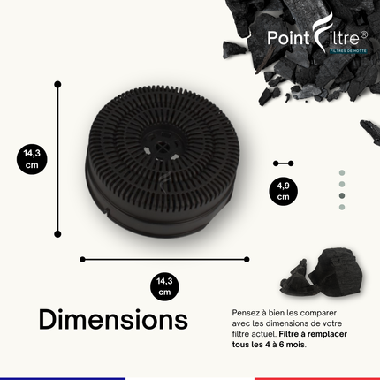 Point Filtre® - Lot de 2 Filtres à Charbon Actif pour Hotte Hotpoint-Ariston AH61CMX/HA