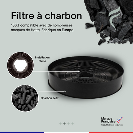 Point Filtre® - Set van 2 actieve koolfilters voor Rosières RHG580/1RB afzuigkap 