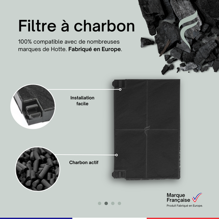 Point Filtre® - Lot de 2 Filtres à Charbon Actif pour Hotte Zanussi ZHC918X