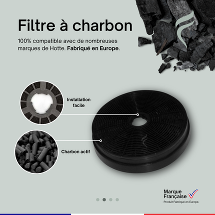 Point Filtre® - Set van 2 actieve koolfilters voor Rosières RBVS985TIN afzuigkap 