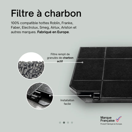 Point Filtre® - Filtre à Charbon Actif pour Hotte de Cuisine Roblin Groupe Filtrant 6208176