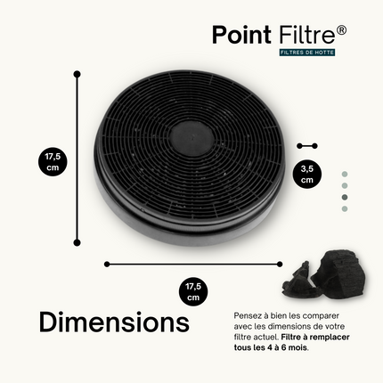 Point Filtre® - Lot de 2 Filtres à Charbon Actif pour Hotte de Cuisine Rosieres RVSD9700PN