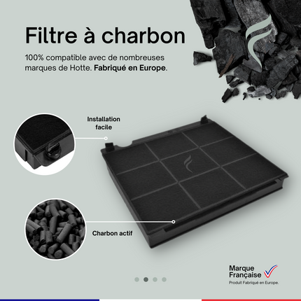 Point Filtre® - FIL12 - Filtre à Charbon Actif pour Hotte Samsung - Compatible MA-CF541 - Dimensions : 225 x 210 x 30 mm