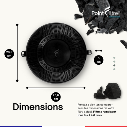 Point Filtre® - Filtre à Charbon Actif pour Hotte de Cuisine AEG DUB 1610 M