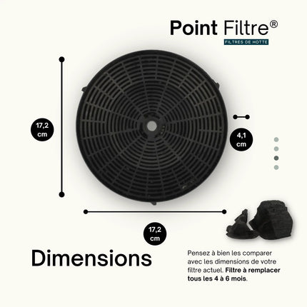 Point Filtre® - Lot de 2 Filtres à Charbon Actif pour Hotte de Cuisine Whirlpool AKR860IX