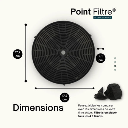 Point Filtre® - Lot de 2 Filtres à Charbon Actif pour Hotte de Cuisine Whirlpool AKR 62F LT K