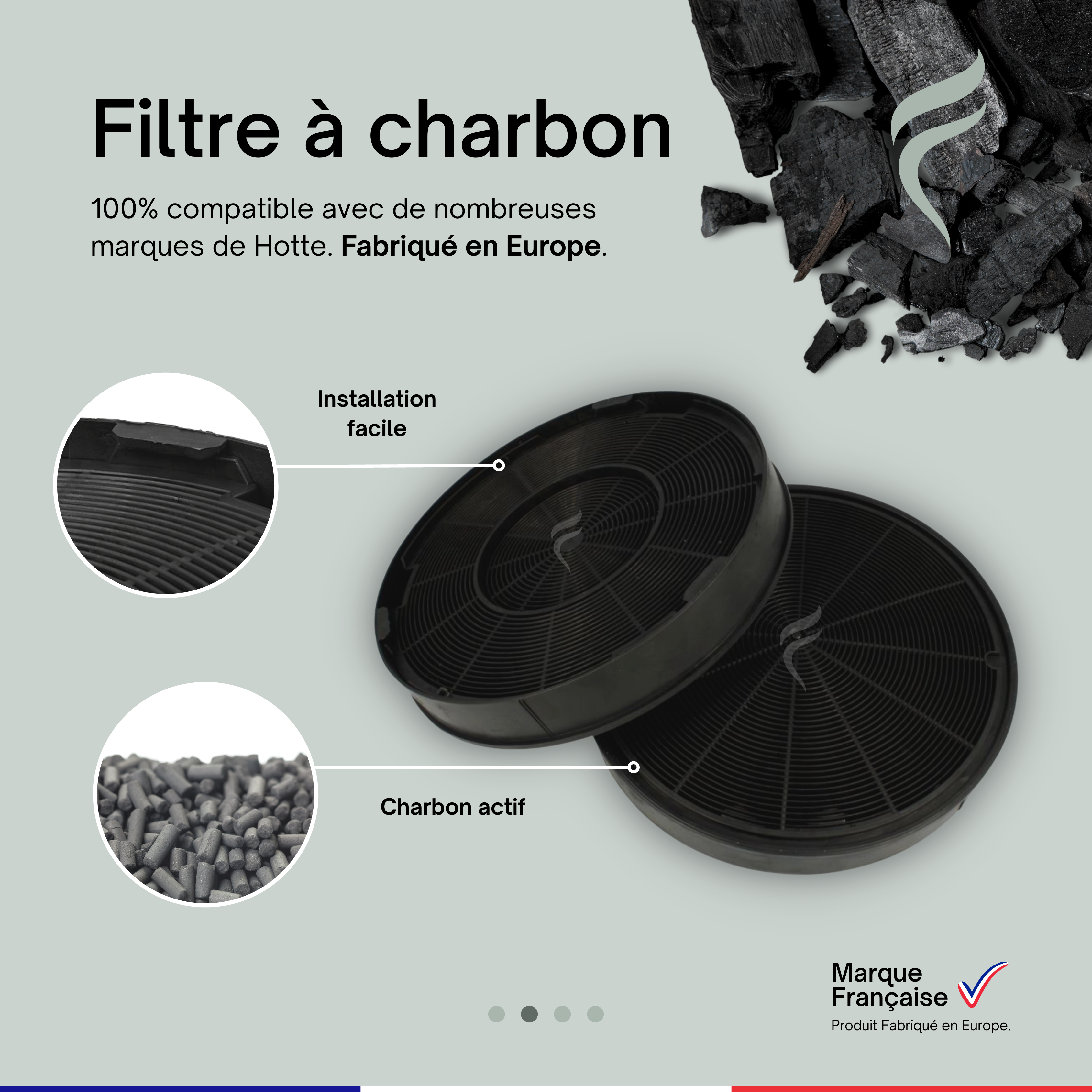 Filtre charbon par 2 pour Hotte De dietrich ❘ Bricoman