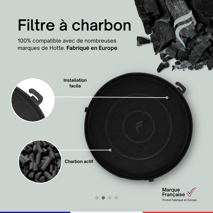 Point Filtre® - Lot de 2 Filtres à Charbon Actif pour Hotte Falmec DIAMANT1430