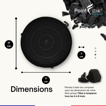Point Filtre® - Lot de 2 Filtres à Charbon Actif pour Hotte Falmec QUASAR