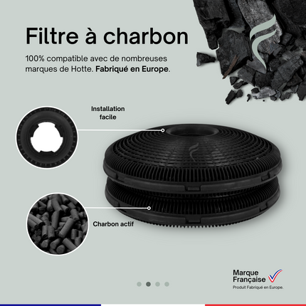 Point Filtre® - Set van 2 actieve koolfilters voor Rosières RHG5600RB afzuigkap 