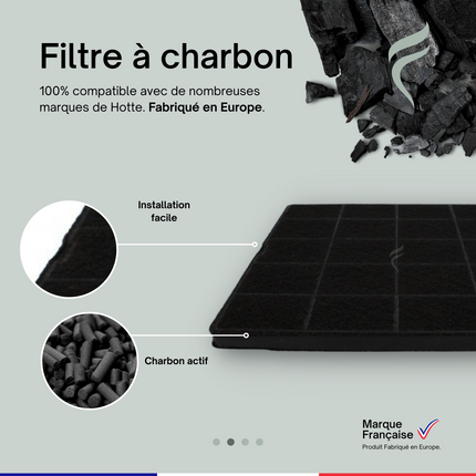 Point Filtre® - FIL32 - Filtre à Charbon Actif pour Hotte Arthur Martin - Compatible ECFB01, 9029798767 - 242x195x12mm