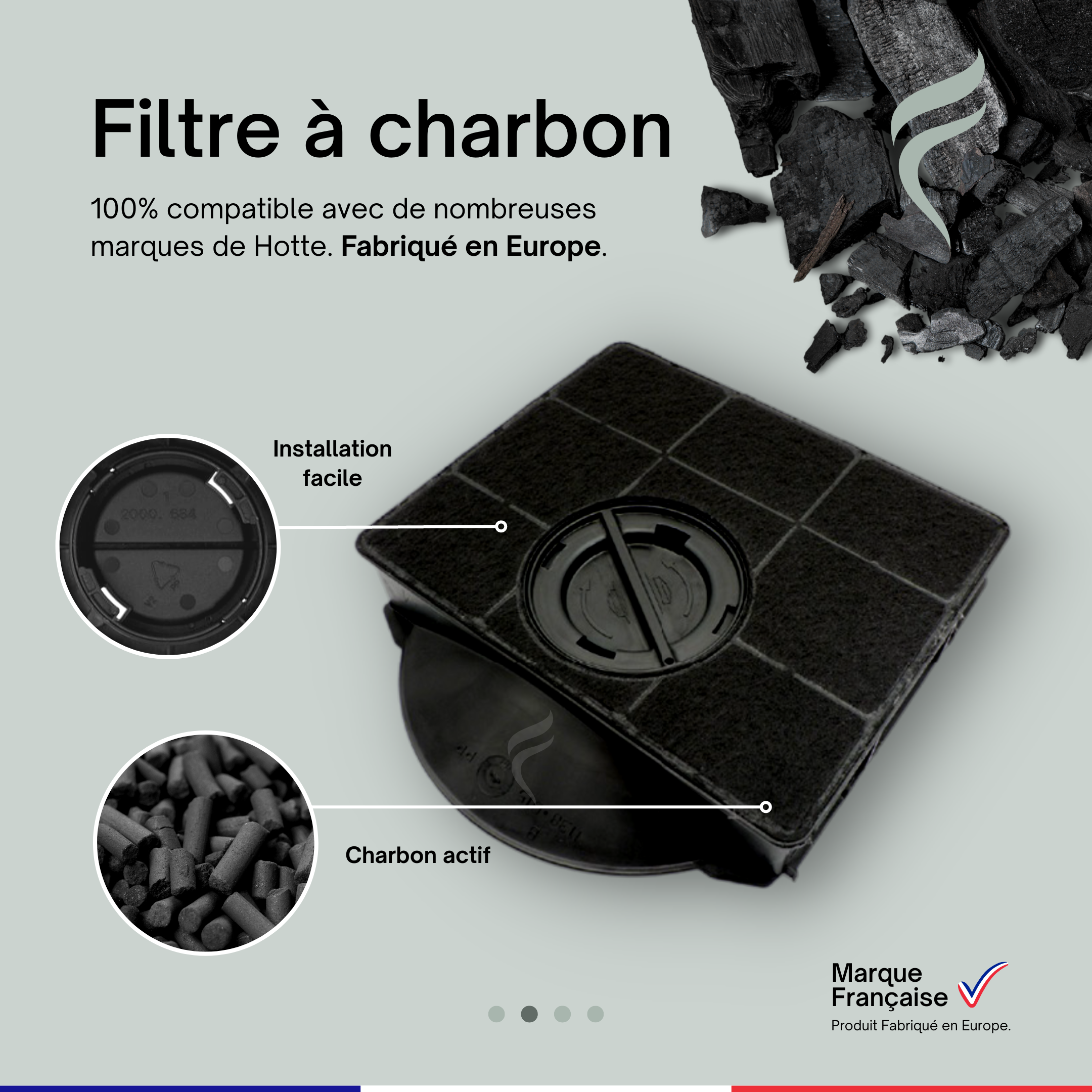 Point Filtre® - Filtre à Charbon Actif pour Hotte de Cuisine Elica CIAK LUX  GR/A/L/86 PRF0121107B