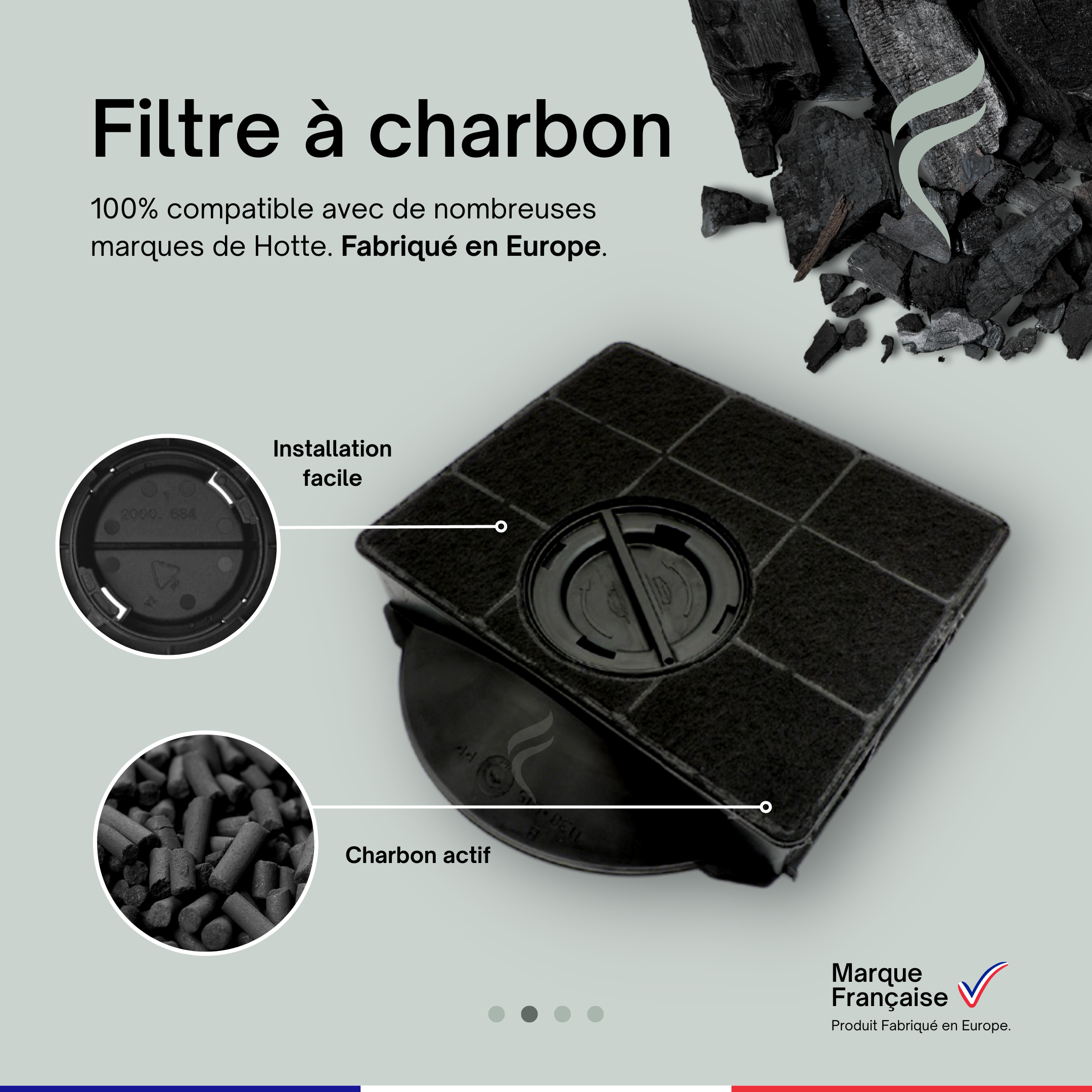 Point Filtre® - FIL33 - Filtre à Charbon Actif pour Hotte Whirlpool 